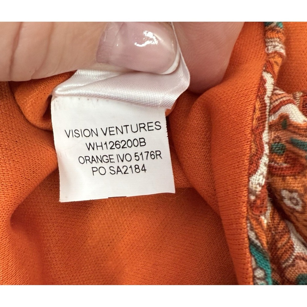 NWT Band of The Free Women's S Adella Orange Paisley Handkerchief Crop Top - Picture 12 of 16